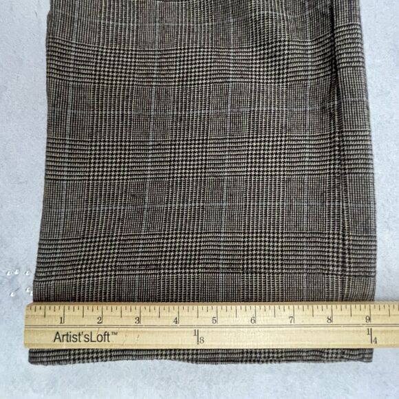 Juicy Couture Pants Womens Size 34 Brown Plaid Wool Tweed Wide Leg Side Zip Hem - Picture 8 of 15